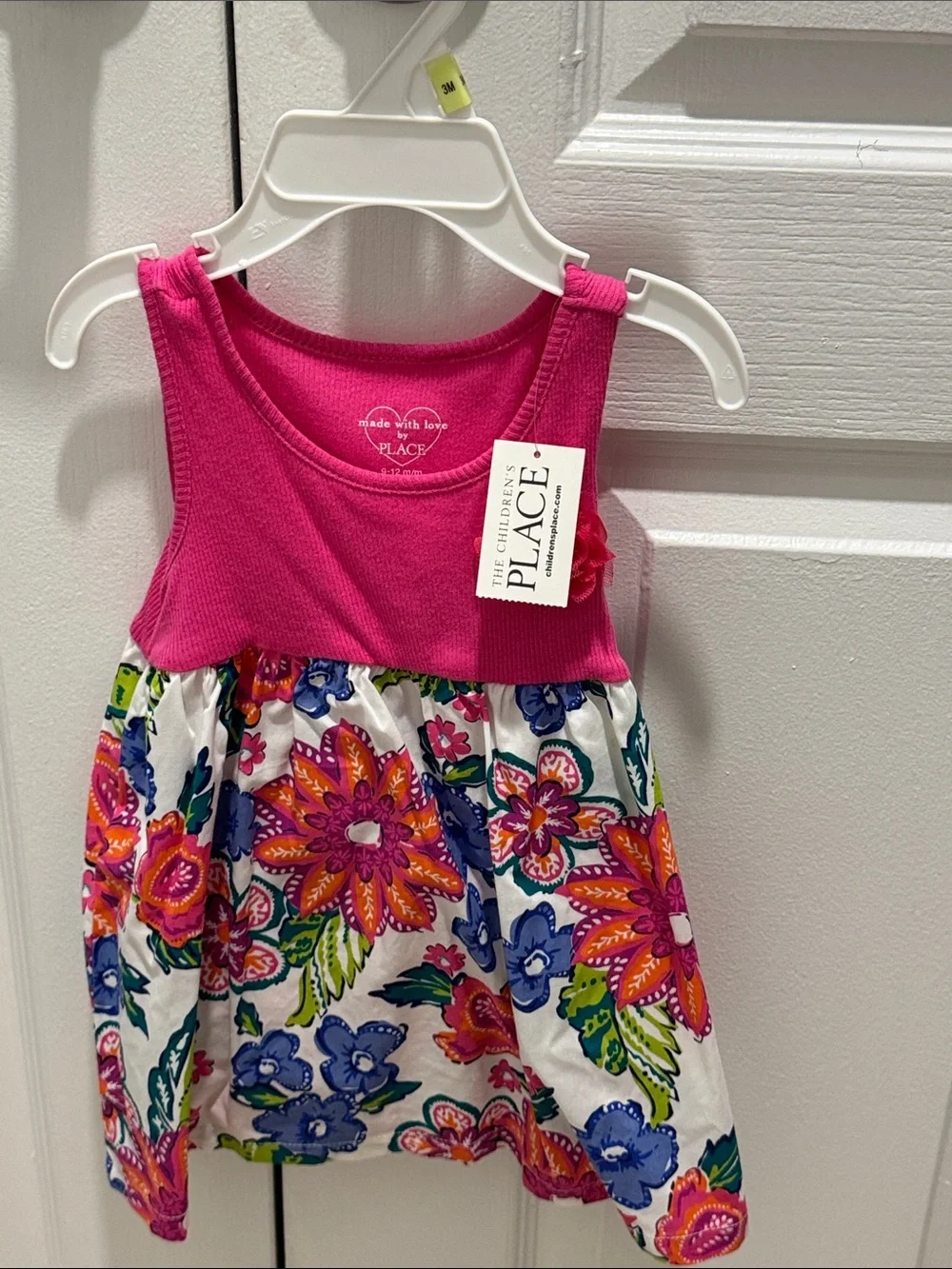 The Children's Place Hot Pink Floral Tank Dress